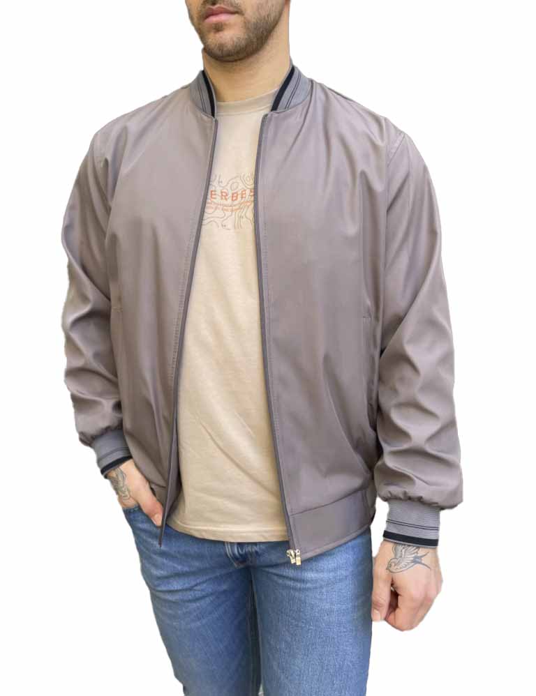 Ανδρικό γκρι ελαφρύ Bomber Plus Size D1900G φωτογραφία